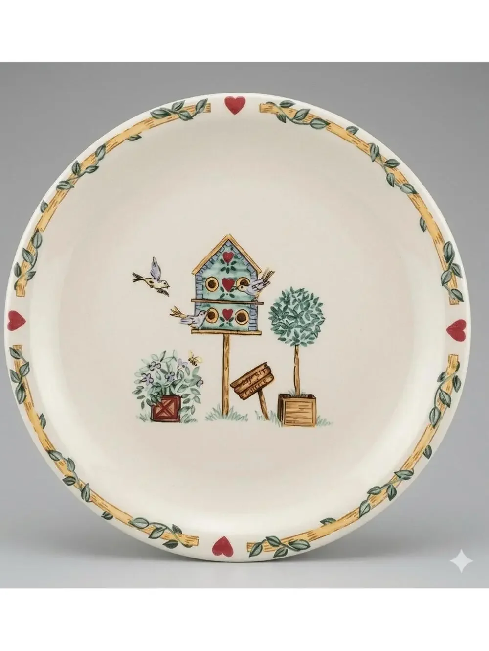Set of 3 Thomson Pottery Birdhouse Dinner Plate 10.25